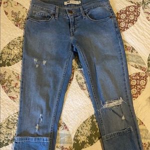 Levi’s distressed skinny jeans, size 1